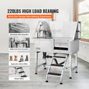 VEVOR 96 cm mājdzīvnieku vannošanas stacija ar rampu – profesionāla nerūsējošā tērauda suņu kopšanas vanna ar atvilktni, režģi un jaucējkrānu (labā puse)