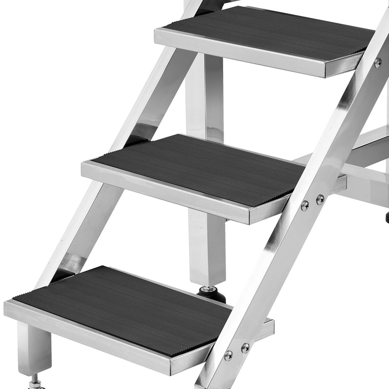 VEVOR 96 cm mājdzīvnieku vannošanas stacija ar rampu – profesionāla nerūsējošā tērauda vanna ar atvilktni un režģi (kreisā puse)