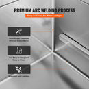 VEVOR 96 cm mājdzīvnieku vannošanas stacija ar rampu – profesionāla nerūsējošā tērauda vanna ar atvilktni un režģi (kreisā puse)