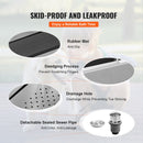 VEVOR 96 cm mājdzīvnieku vannošanas stacija ar rampu – profesionāla nerūsējošā tērauda vanna ar atvilktni un režģi (kreisā puse)