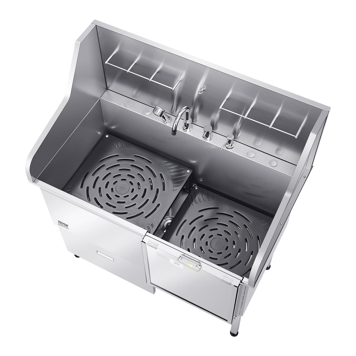 VEVOR Stainless Steel Dog Grooming Bath Tub with Ramp, Mixer Tap and Shower Head, 127 cm