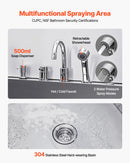 VEVOR 127 cm nerūsējošā tērauda suņu kopšanas vanna ar rampu, jaucējkrānu un durvīm kreisajā pusē