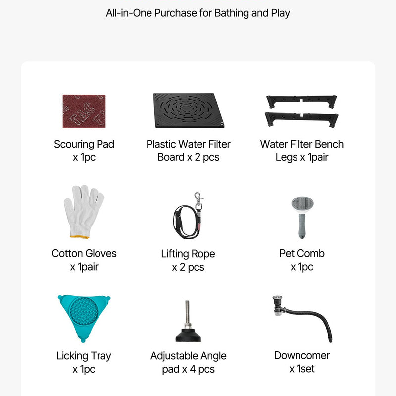 VEVOR 127 cm nerūsējošā tērauda suņu kopšanas vanna ar rampu, jaucējkrānu un durvīm kreisajā pusē