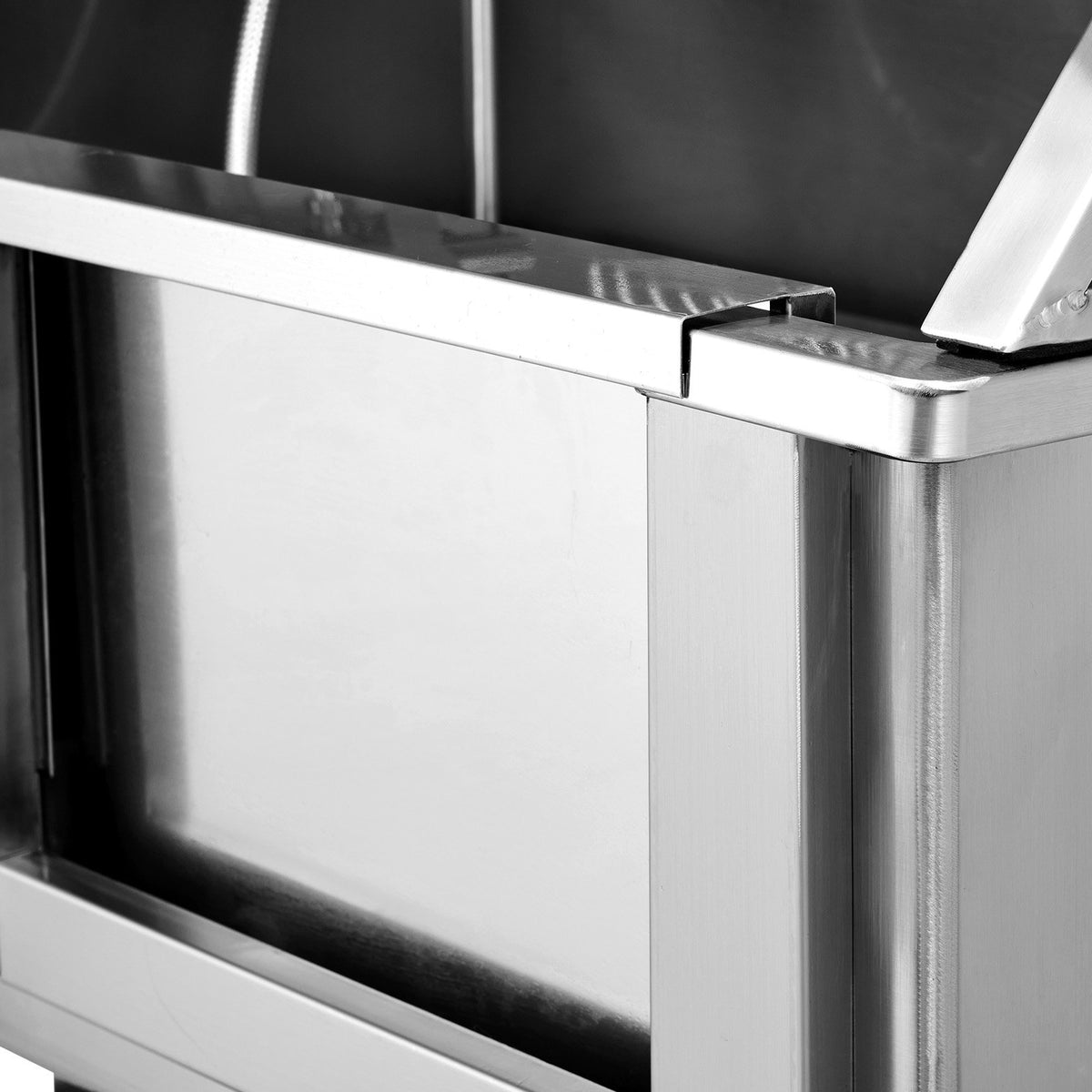 VEVOR Professional Stainless Steel Dog Grooming Bath Tub with Steps, Mixer Tap and Accessories, 127 cm, Right Door