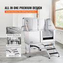 VEVOR 127 cm profesionāla nerūsējošā tērauda suņu kopšanas vanna ar kāpnēm, ziepju trauku, jaucējkrānu un piederumiem (labā puse)