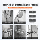 VEVOR 127 cm profesionāla nerūsējošā tērauda suņu kopšanas vanna ar kāpnēm, ziepju trauku, jaucējkrānu un piederumiem (labā puse)