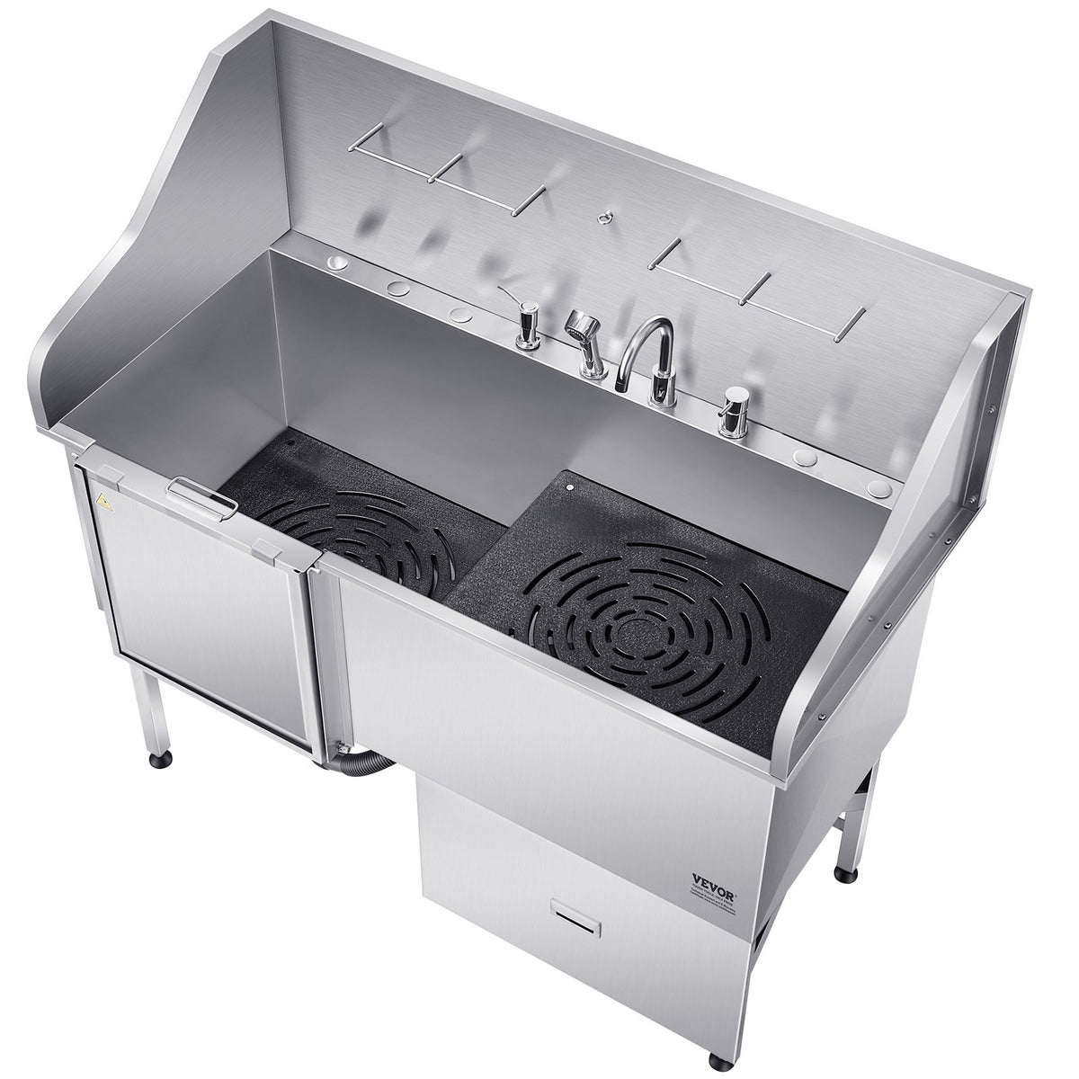 VEVOR 304 Stainless Steel Dog Grooming Bath Tub with Ramp, 154.9 cm, Left Door
