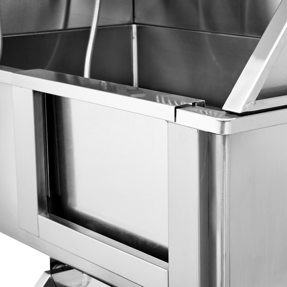 VEVOR Professional Stainless Steel Dog Grooming Bath Tub with Steps, 157 cm, Right Door