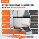 VEVOR 1,57 m profesionāla nerūsējošā tērauda suņu kopšanas vanna ar rampu, ziepju trauku, jaucējkrānu un bagātīgu piederumu komplektu (labā puse)