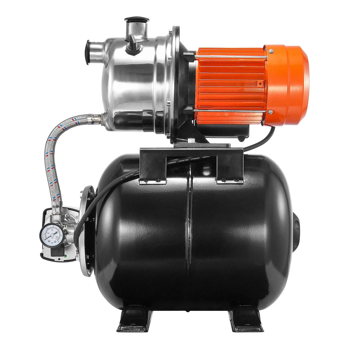 VEVOR Shallow Well Water Pump 745 W with Pressure Tank, Flow up to 63 l/min, Automatic Water Pressure Booster Pump with Lift Height up to 40 m, Pressure Switch 1.4/2.8 bar, Stainless Steel Head