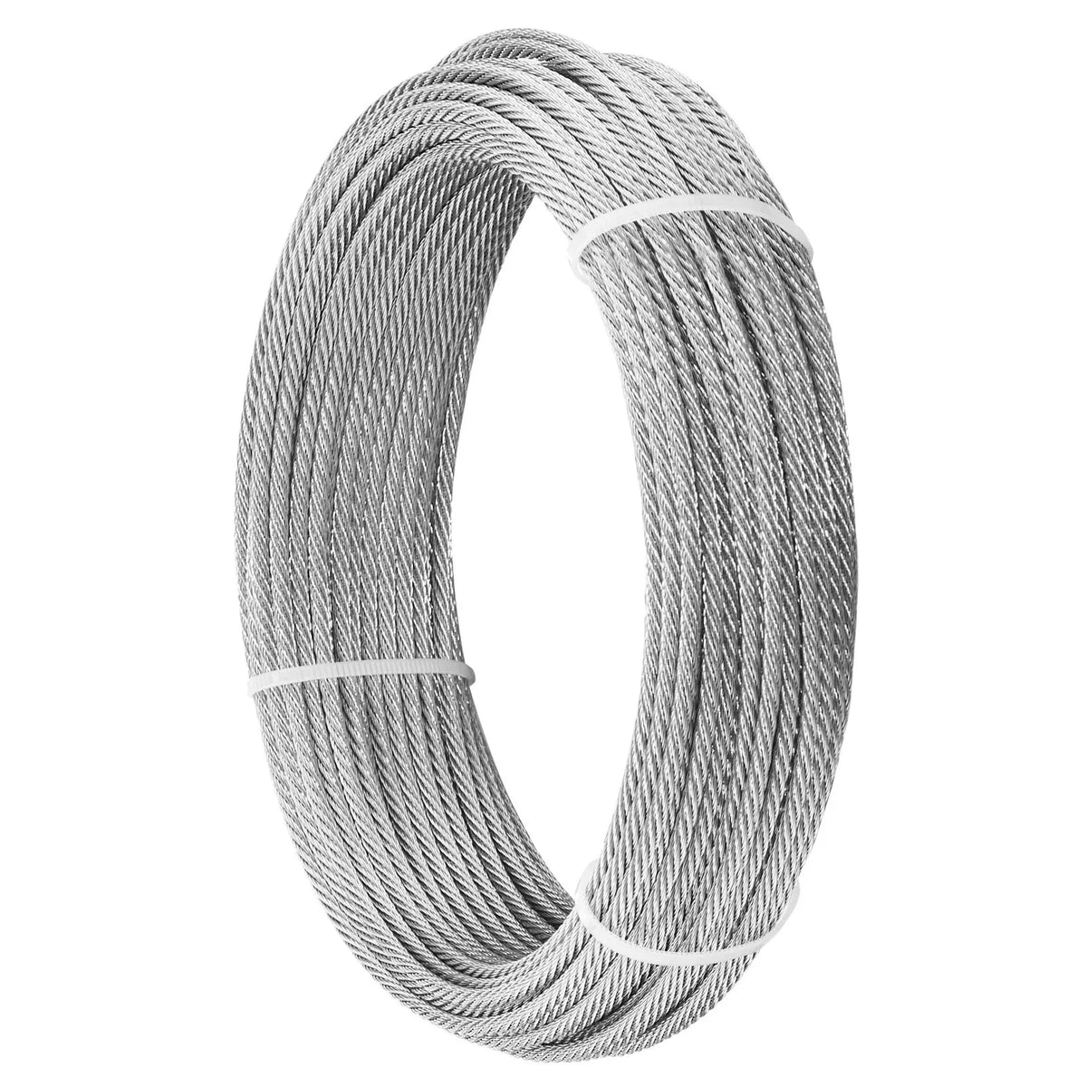 VEVOR tērauda troses komplekts 3,2 mm × 30,5 m, 304 nerūsējošā tērauda trose ar griezēju, pārrāvuma izturība 7,1 kN, 7×7 dzīslu konstrukcija, margām un dārza režģiem