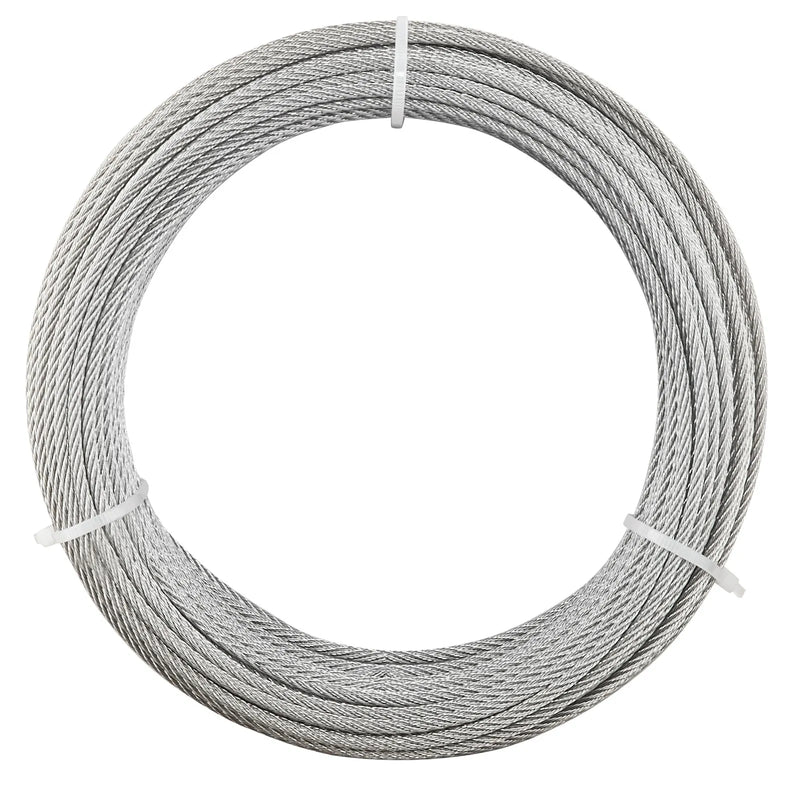 VEVOR tērauda troses komplekts 3,2 mm × 30,5 m, 304 nerūsējošā tērauda trose ar griezēju, pārrāvuma izturība 7,1 kN, 7×7 dzīslu konstrukcija, margām un dārza režģiem