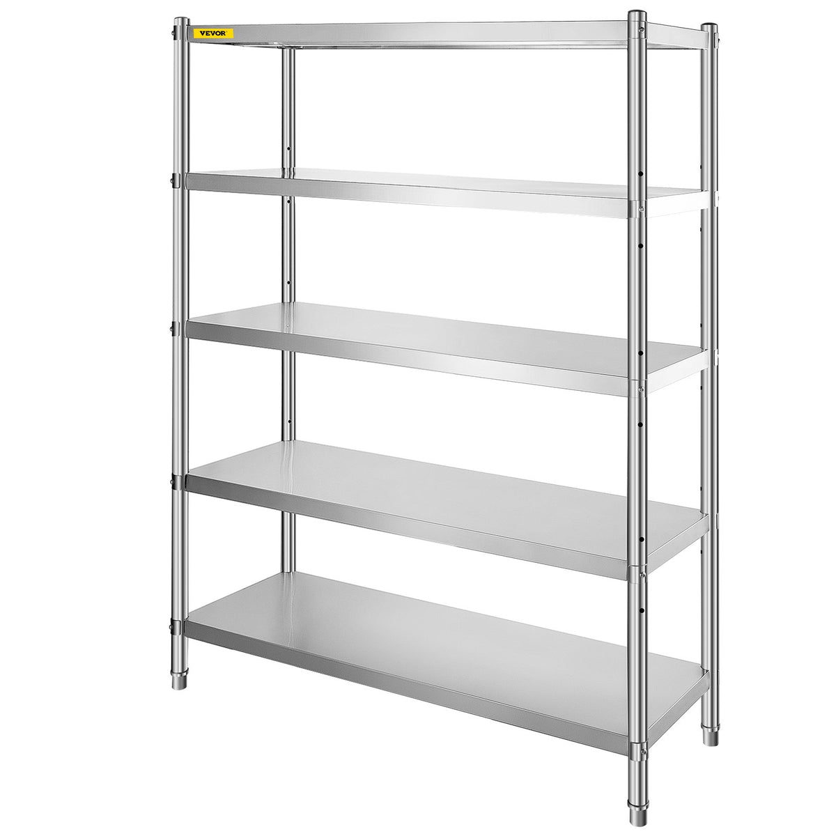 VEVOR Stainless Steel Shelving Unit 122 × 47 cm, 5 Adjustable Levels
