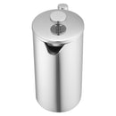 French Press kafijas kanna 1,5 L nerūsējošais tērauds ar filtru, dubultsienu termoizolēta, sudraba