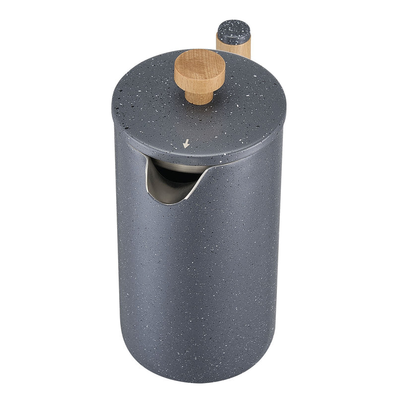 Franču kafijas prese, 1 l nerūsējošā tērauda ar filtru, dubultsienu termoizolācija, piemērota kafijai, tējai un aukstajai brūvēšanai, kempingam, ceļošanai un mājas virtuvei, melna krāsa