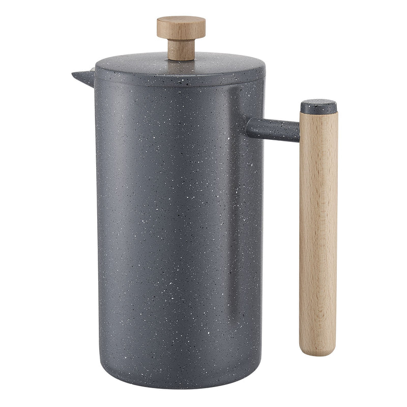 Franču kafijas prese, 1 l nerūsējošā tērauda ar filtru, dubultsienu termoizolācija, piemērota kafijai, tējai un aukstajai brūvēšanai, kempingam, ceļošanai un mājas virtuvei, melna krāsa