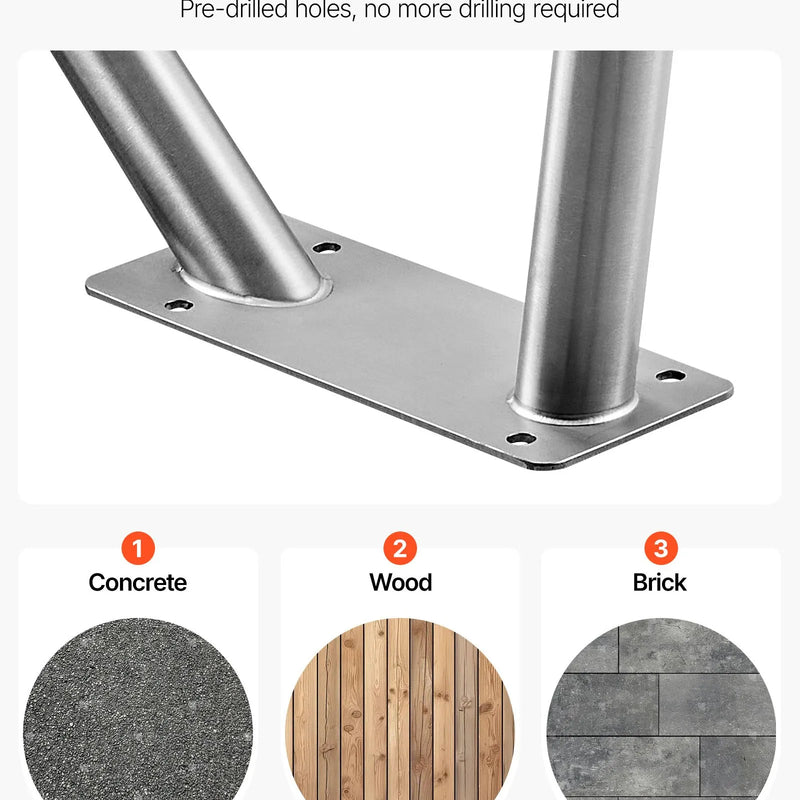 VEVOR baseina margas, 122 × 91,5 cm baseina roku balsts, kravnesība līdz 100 kg, izturīgs 304 nerūsējošā tērauda peldbaseina roku balsts, noņemama neslīdoša uzmava, bagātīgs piederumu komplekts baseina malai, ūdens atrakciju parkiem un SPA centriem