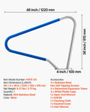 VEVOR baseina margas, 122 × 91,5 cm baseina roku balsts, kravnesība līdz 100 kg, izturīgs 304 nerūsējošā tērauda peldbaseina roku balsts, noņemama neslīdoša uzmava, bagātīgs piederumu komplekts baseina malai, ūdens atrakciju parkiem un SPA centriem
