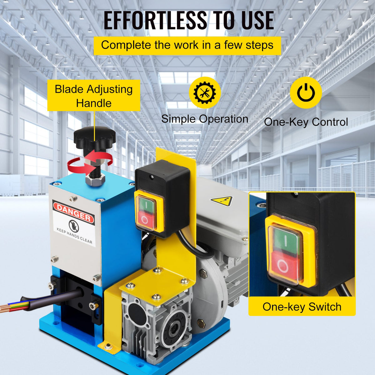VEVOR Electric Wire Stripper 1.5–25 mm, 180 W, Automatic, for Copper Recycling