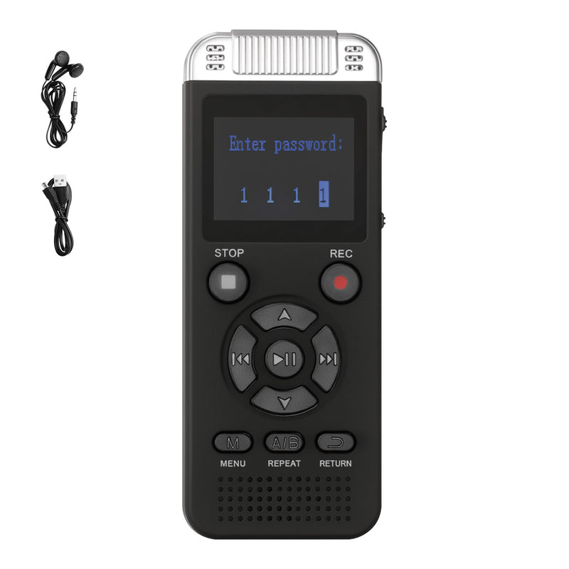 VEVOR digitālais balss ierakstītājs, 128 GB, ar balss aktivizēšanu, USB un MP3 atbalstu