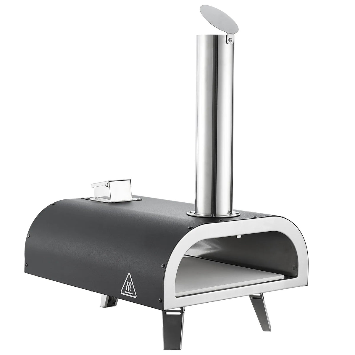 VEVOR Outdoor Pizza Oven, 12 Inch Wood Fired Pizza Oven with Pellet Burning and Thermometer, Portable Pizza Oven for Garden Patio and Camping, Includes Pizza Stone Carrying Bag and Peel, Black