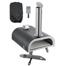 VEVOR āra picas krāsns, 12 collu malkas picas krāsns ar granulu kurināšanu un termometru, pārnēsājama picas krāsns dārzam, terasei un kempingam, komplektā picas akmens, pārnēsāšanas soma un lāpstiņa, melna