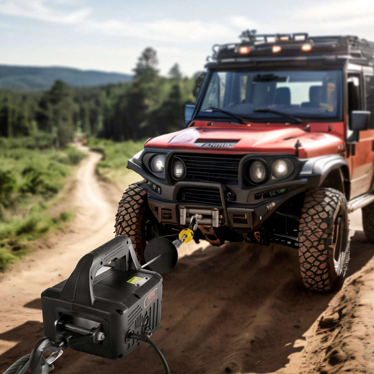 VEVOR 3-in-1 Portable Electric Winch Hoist, 500 kg, with Wired/Wireless Remote Control