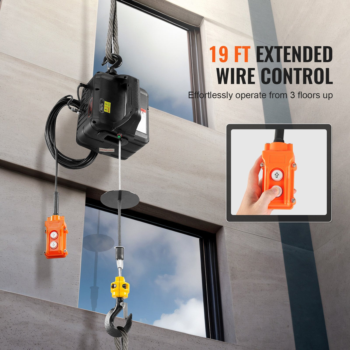 VEVOR 2-in-1 Portable Electric Lift, 499 kg Load Capacity, with Wired Remote Control
