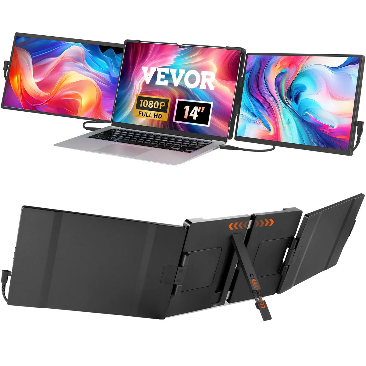 VEVOR Displejs portatīvs klēpjdatora ekrāna paplašinātājs 35,6 cm Full HD 1080p monitors 33–43 cm klēpjdatoriem - ZEMLETES.LV