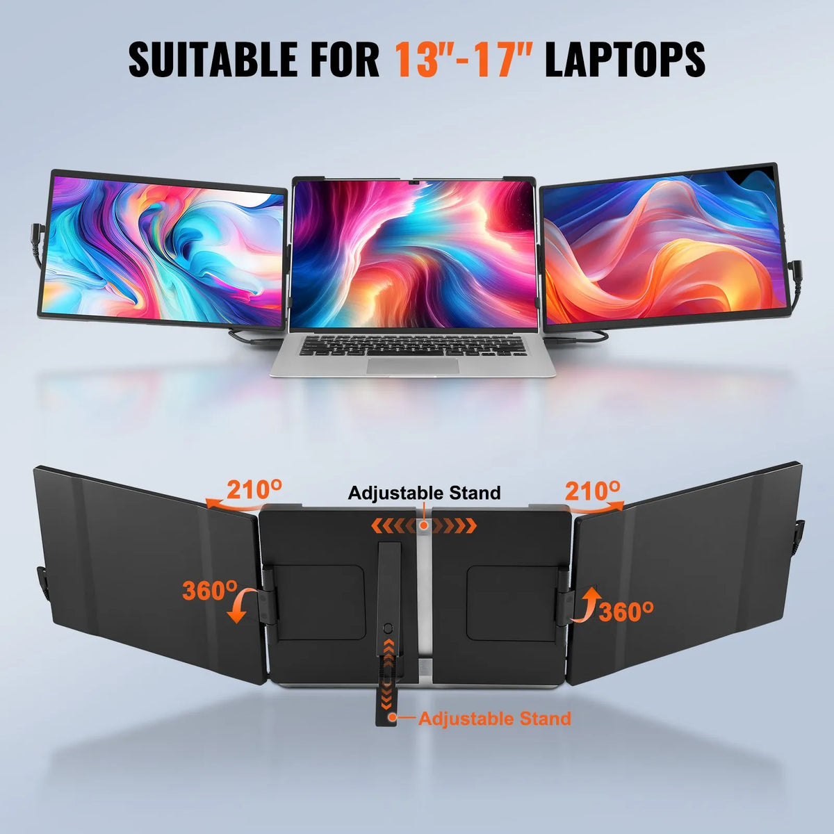 VEVOR Displejs portatīvs klēpjdatora ekrāna paplašinātājs 35,6 cm Full HD 1080p monitors 33–43 cm klēpjdatoriem - ZEMLETES.LV