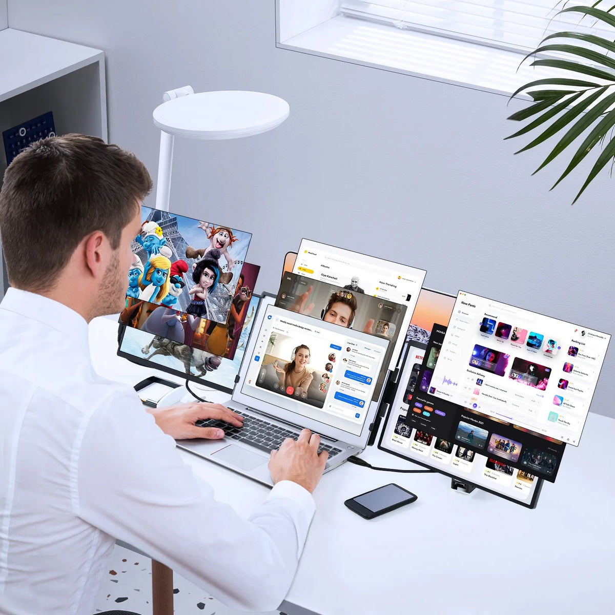 VEVOR Displejs portatīvs klēpjdatora ekrāna paplašinātājs 35,6 cm Full HD 1080p monitors 33–43 cm klēpjdatoriem - ZEMLETES.LV