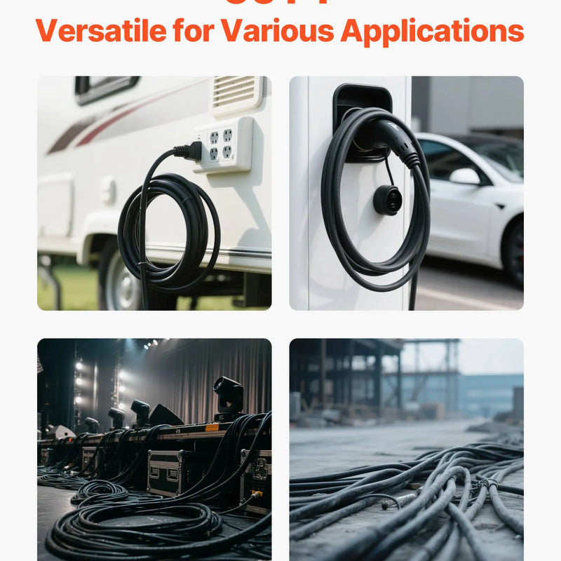 Strāvas pagarinātājs VEVOR 50 FT (15,2 m), 10AWG, premium klases vara kabelis