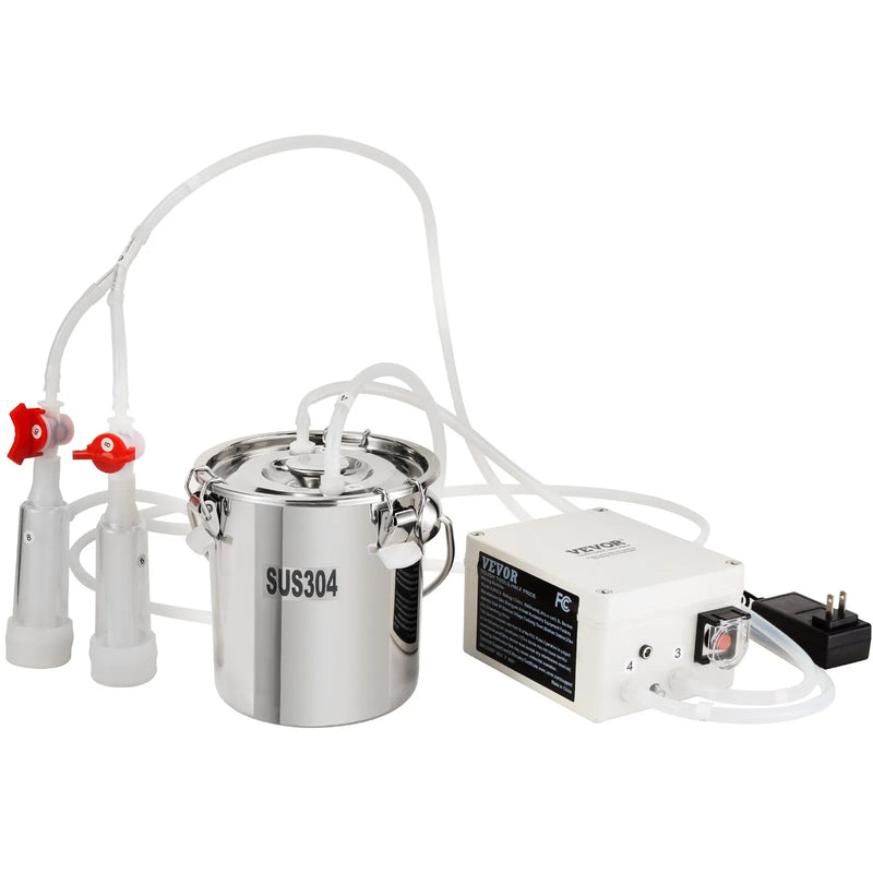 VEVOR kazu slaukšanas iekārta, 3 l 304 nerūsējošā tērauda tvertne, elektriska pulsācijas vakuuma slaukšanas sistēma ar pārtikas kvalitātes silikona uzgaļiem un šļūtenēm, pārnēsājama ar regulējamu sūkšanu aitām