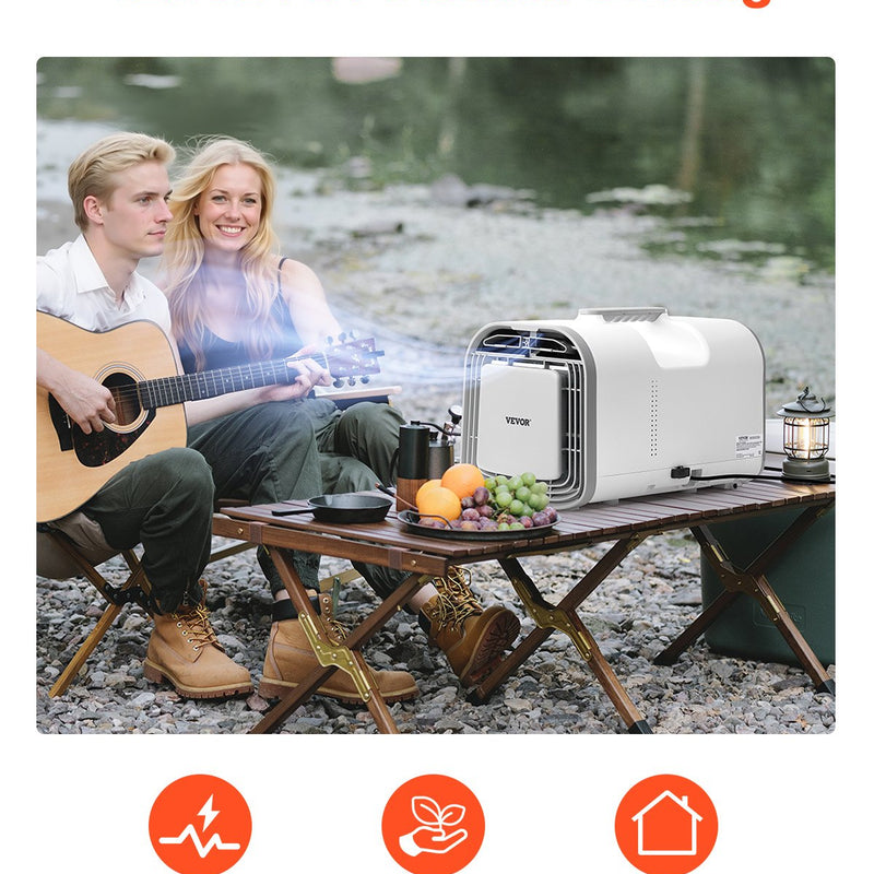 VEVOR pārnēsājamais kondicionieris 4250 BTU, DC 24 V / AC, piemērots teltīm un kempingam