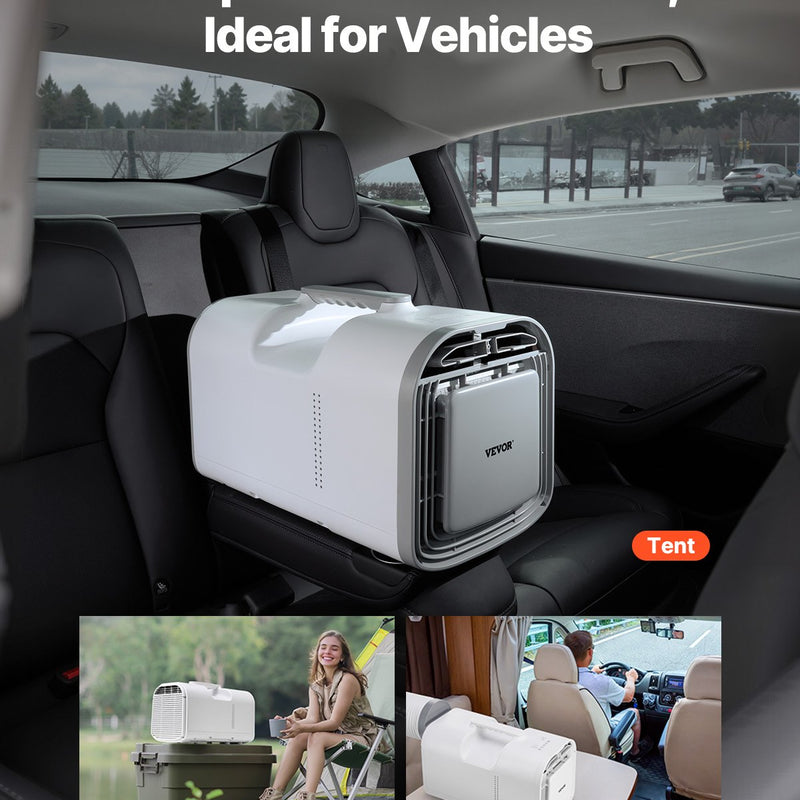 VEVOR pārnēsājamais kondicionieris 4250 BTU, DC 24 V / AC, piemērots teltīm un kempingam