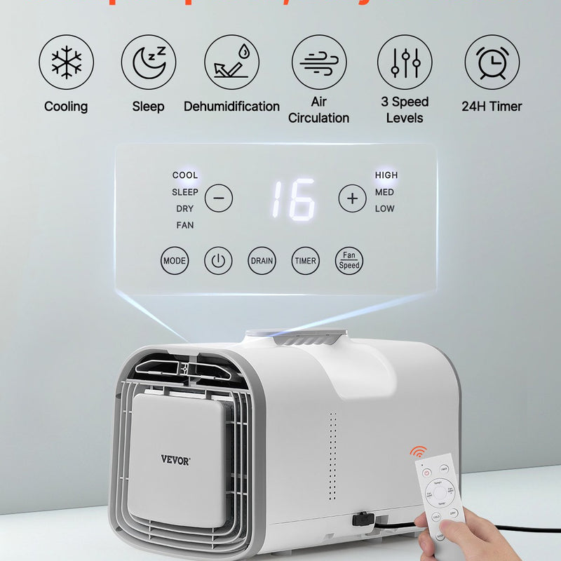 VEVOR pārnēsājamais kondicionieris 4250 BTU, DC 24 V / AC, piemērots teltīm un kempingam