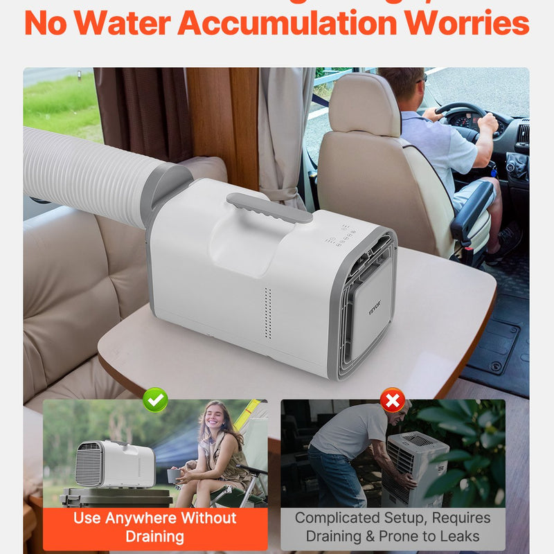 VEVOR pārnēsājamais kondicionieris 4250 BTU, DC 24 V / AC, piemērots teltīm un kempingam