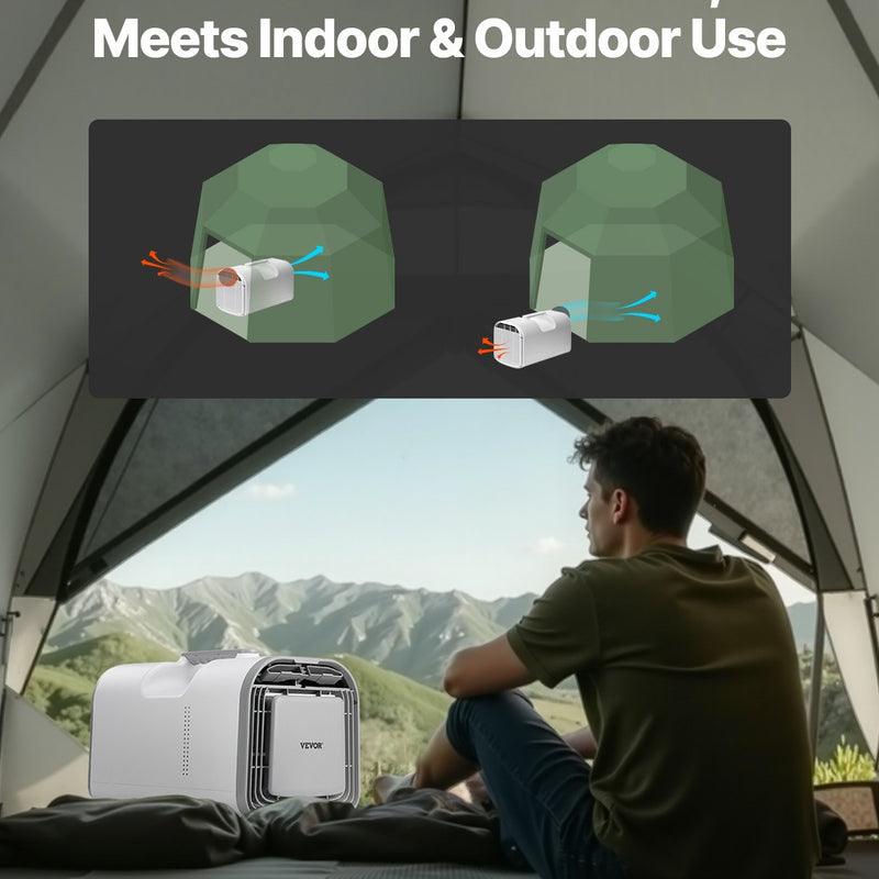 VEVOR pārnēsājamais kondicionieris 4250 BTU, DC 24 V / AC, piemērots teltīm un kempingam
