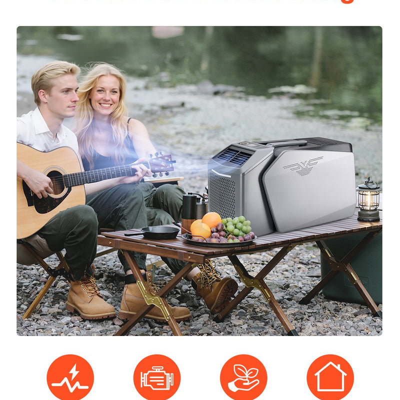 VEVOR pārvietojamais kondicionieris 1,47 kW teltīm, AC/DC barošana, piemērots kempingam