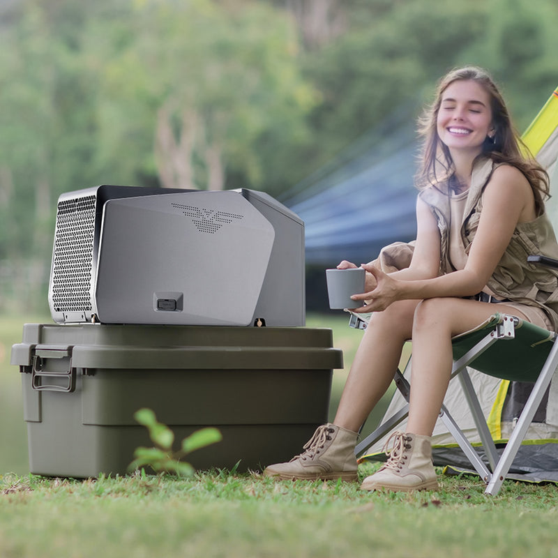 VEVOR pārvietojamais kondicionieris 1,47 kW teltīm, AC/DC barošana, piemērots kempingam