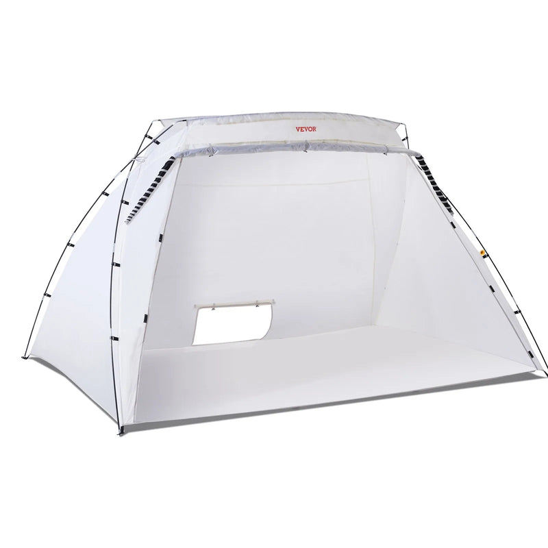 Krāsošanas nojume 3,0 × 2,1 × 1,8 m pārnēsājama krāsošanas telts ar iebūvētu grīdu un sieta ekrānu, saliekama “pop-up” tipa krāsošanas kabīne mēbeļu, lielu DIY projektu un hobiju instrumentu krāsošanai