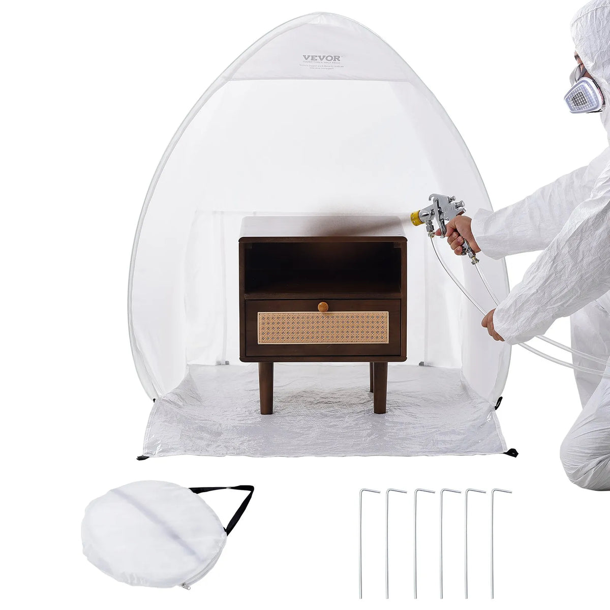 Portable Spray Booth 101.6 × 88.9 × 101.6 cm Collapsible Pop-up Cabin