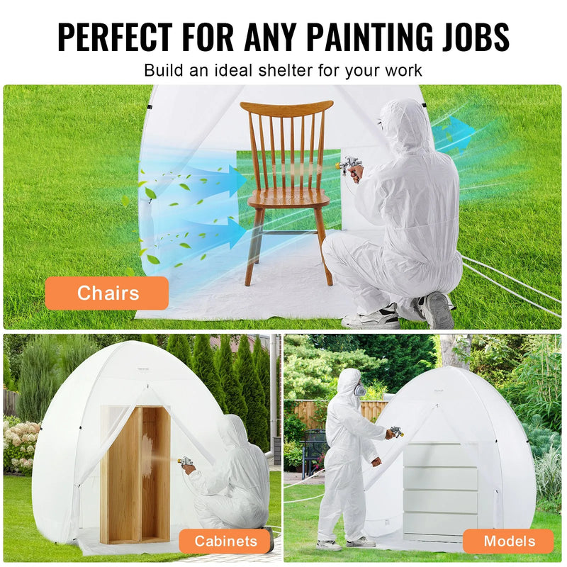 Pārnēsājama krāsošanas telts 152,4 × 152,4 × 177,8 cm saliekama pop-up tipa kabīne