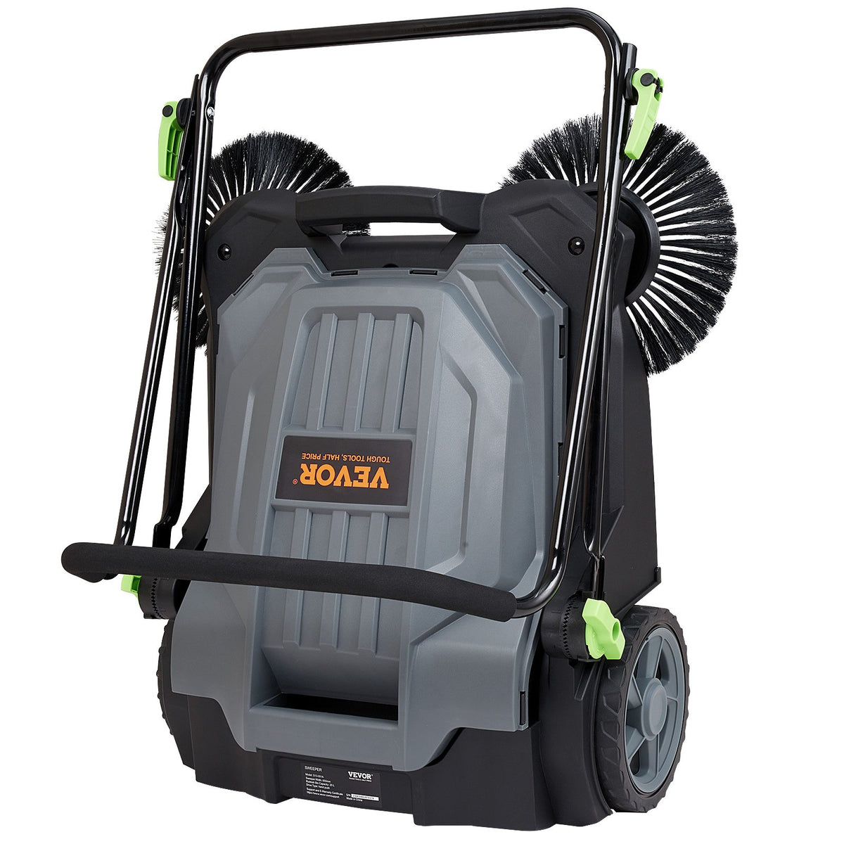 VEVOR rokas grīdas slaucītājs ar 65 cm darba platumu, manuāls, bez elektrības, ar 19 litru atkritumu tvertni, regulējamu roktura leņķi un augstumu, salokāms rokturis, piemērots celiņiem, pagalmam, garāžai, terasei