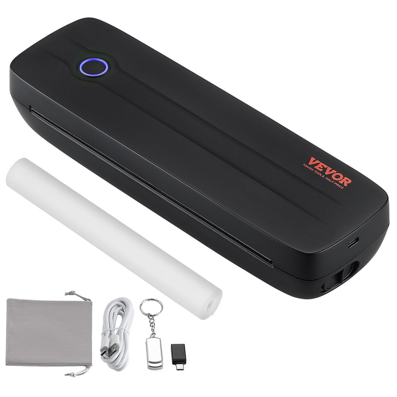VEVOR portatīvais bezvadu tintes nesaturošs printeris, 2600 mAh, ceļojumiem un mājai