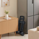 Saliekamais rokas ratiņš, 131,5 kg kravnesība, ar 4 riteņiem, 2 elastīgām siksnām un paplašināmu pamatni, universāla platforma bagāžai, biroja pārvietošanai un ceļošanai lidostā, melns