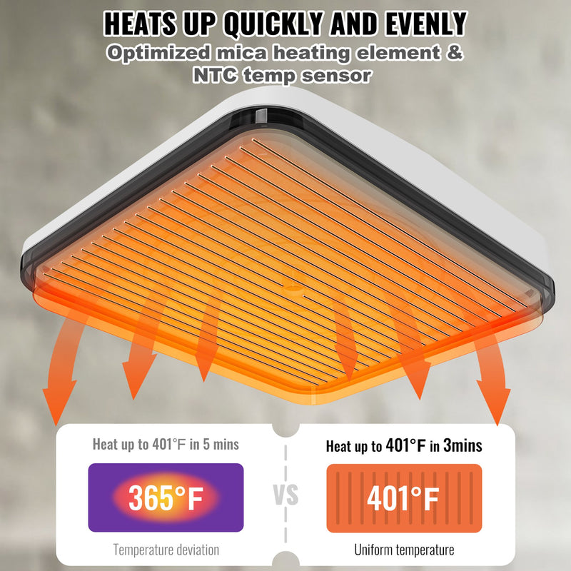 VEVOR Pārnēsājama vieglā termoprese viltuma pārneses DIY T-krekliem 30 x 25 cm