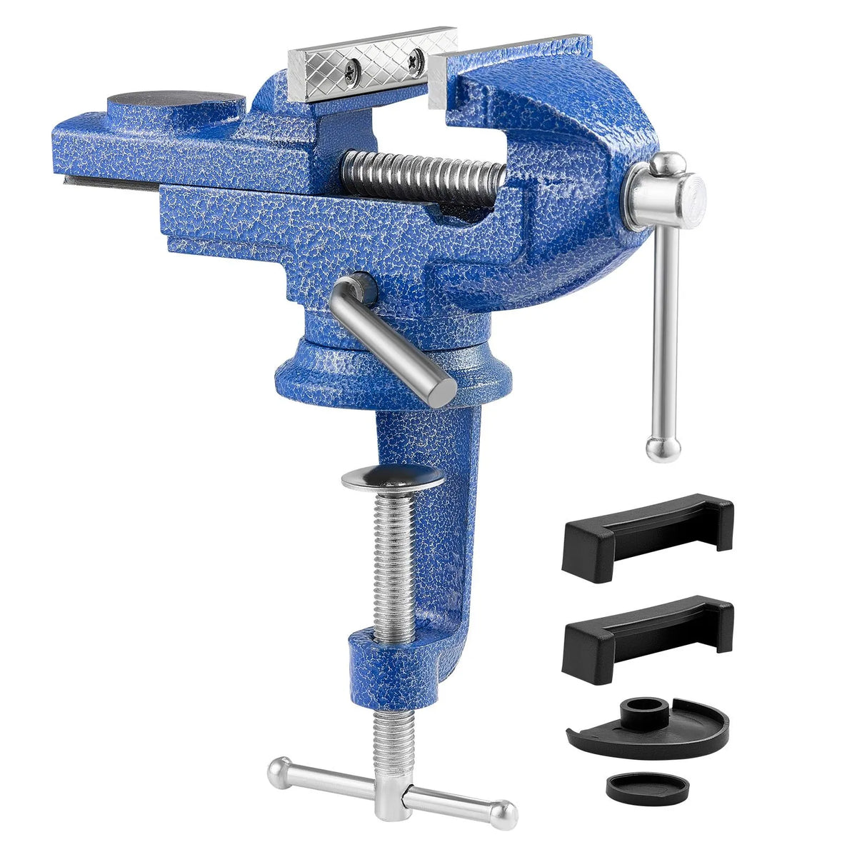 VEVOR Bench Vise 76 mm with 360° Rotating Base and Quick Clamp, Cast Iron