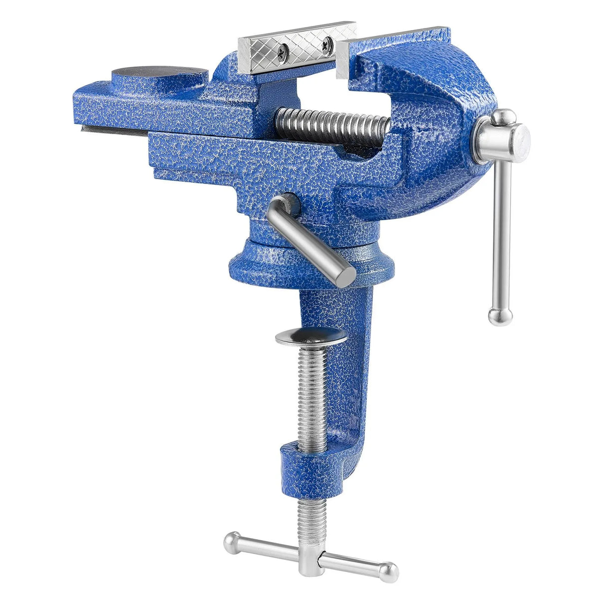 VEVOR Bench Vise 76 mm with 360° Rotating Base and Quick Clamp, Cast Iron