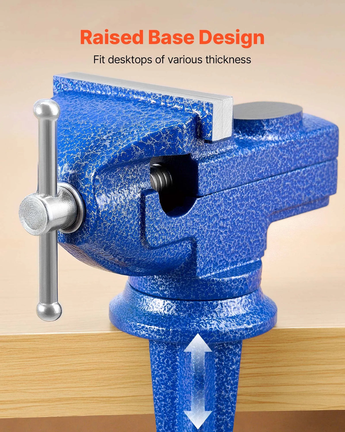 VEVOR Bench Vise 76 mm with 360° Rotating Base and Quick Clamp, Cast Iron
